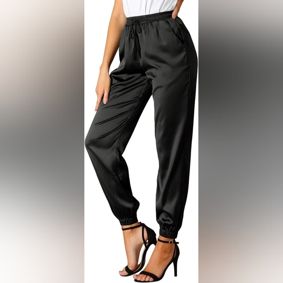 Sincerly Jules Pants - Sincerely Jules Black Satin Trousers